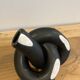 Black ceramic knot candle holder