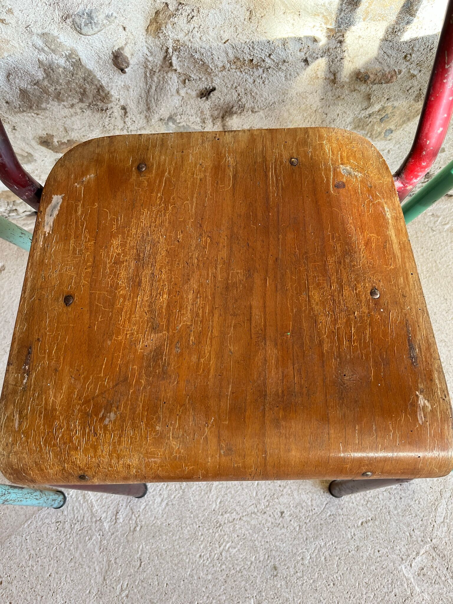 Set of 4 mismatched old school style chairs