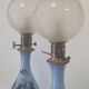 pair of oil lamps in opaline decorated 66x18