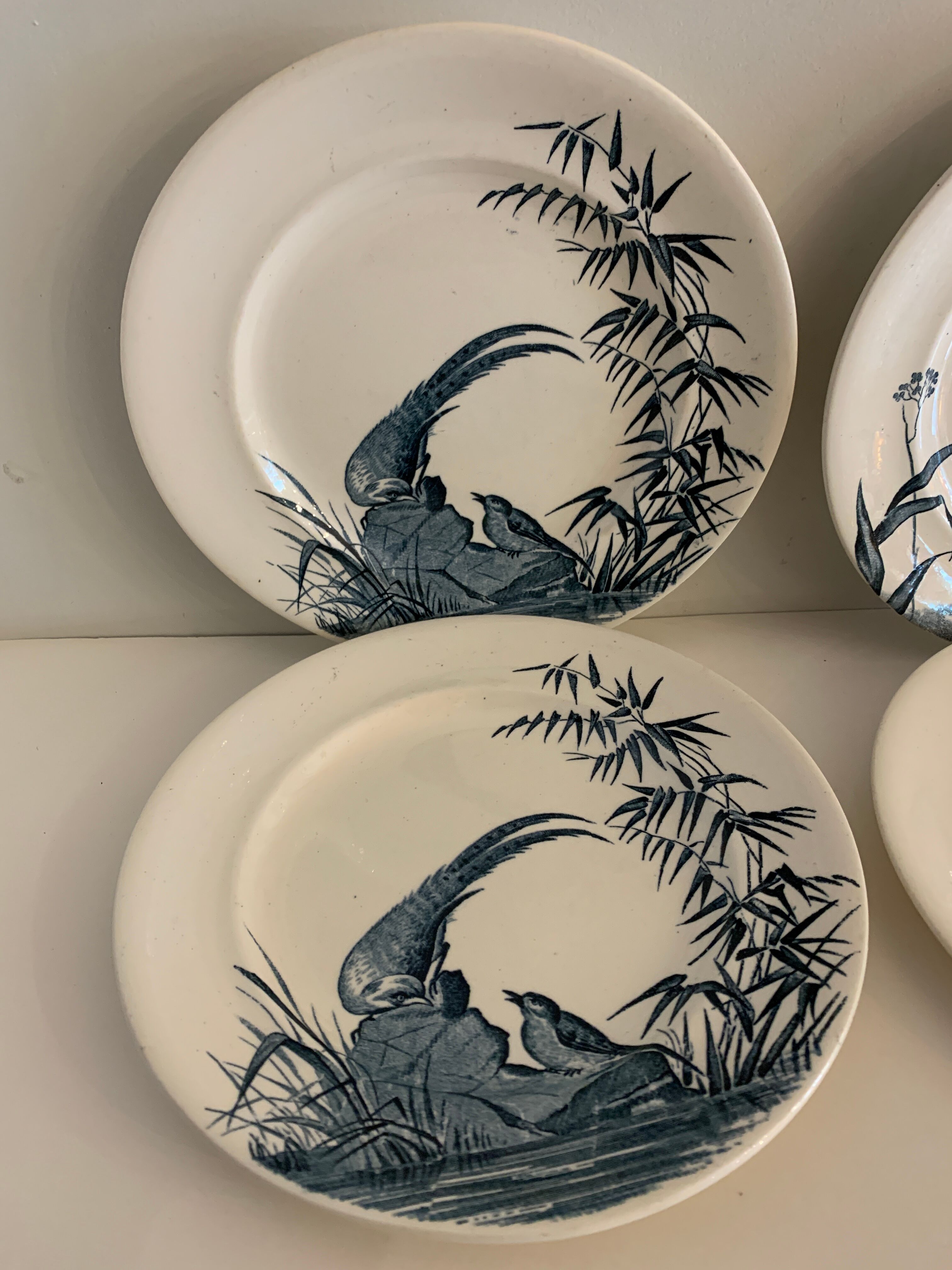 4 Japanese Longwy flat plates