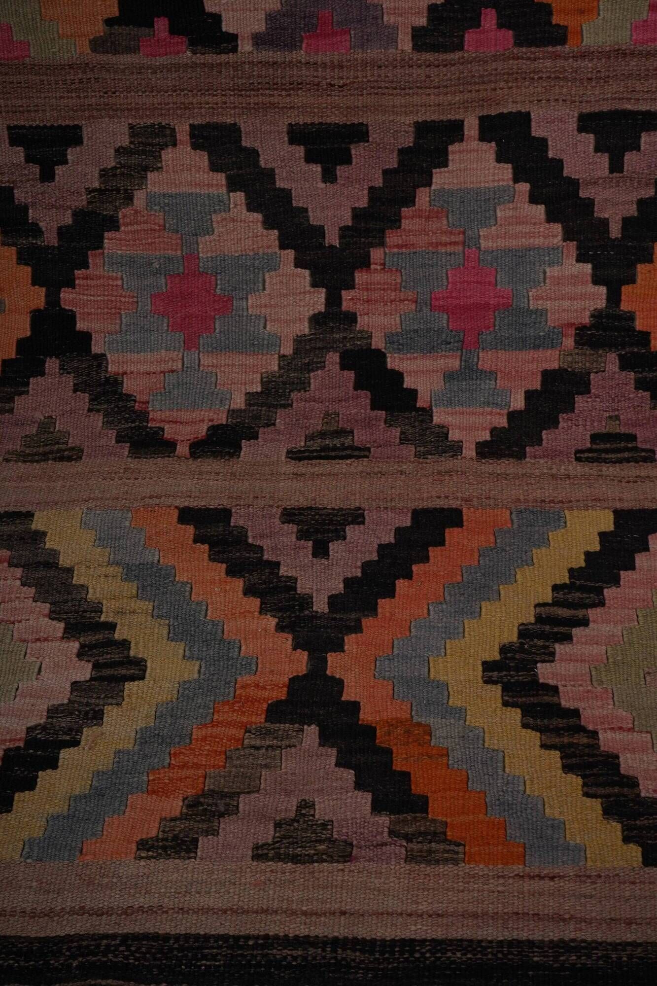 Vintage Turkish hallway rug 94x405 cm