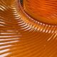 Vintage wavy amber glass fruit bowl, 1970s