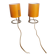 Paire de lampes tubes vintage Orange Pop & Chrome
