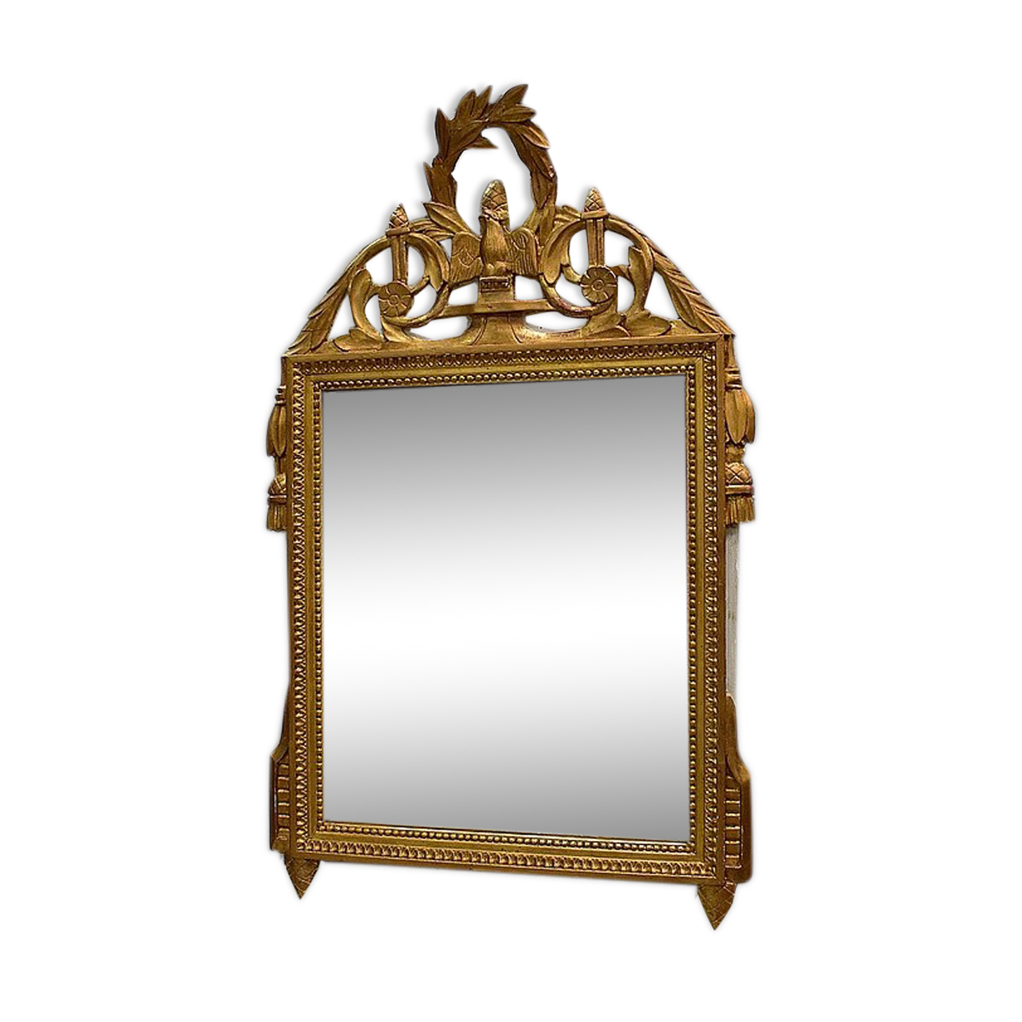 Golden wooden mirror, Louis XVI style - early 20th century