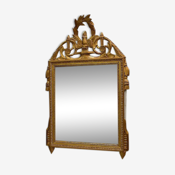 Golden wooden mirror, Louis XVI style - early 20th century