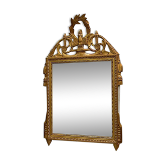 Golden wooden mirror, Louis XVI style - early 20th century