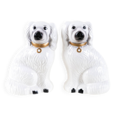 Ceramic dog figurines, English style, 1970s, made in England