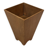 Vintage wooden planter with a minimalist, geometric design