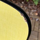 Chaises Formica jaune  pieds compas 1950