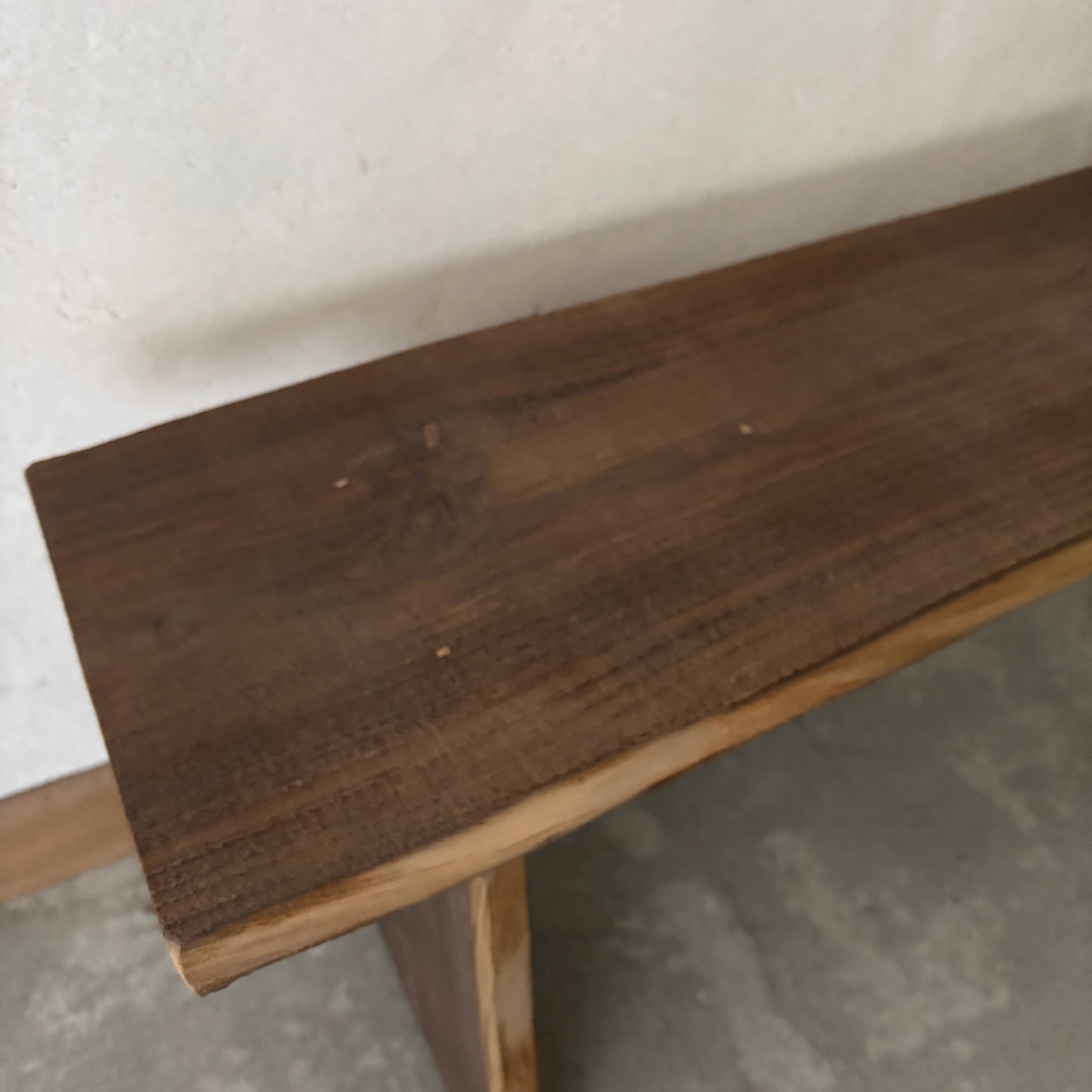Small bench in raw wood