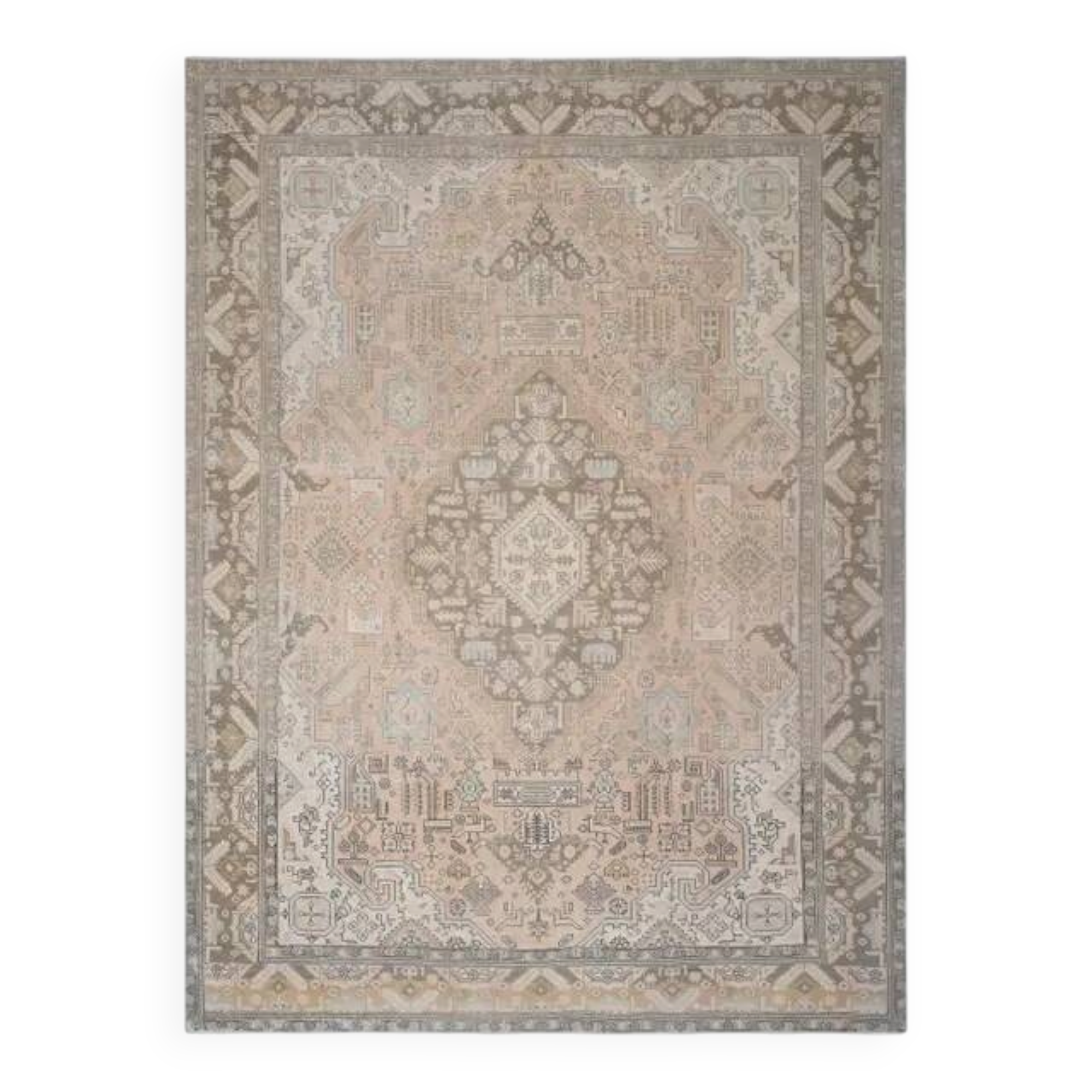1970s Vintage Persian Handmade Wool Orange Area Rug 251x320