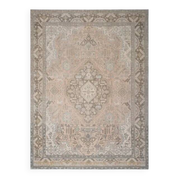 1970s Vintage Persian Handmade Wool Orange Area Rug 251x320