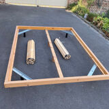 Solid wood bed and Japanese style box spring