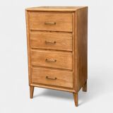 Chiffonnier pieds compas bois brut 1950