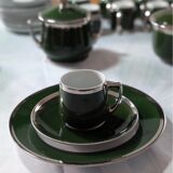 Antique service 31 pieces – S.P.M. Walküre Bavaria – Empire Green & lace