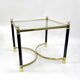 Hollywood Regency Side Table, Brass and Glass, 1970s, Maison Jansen Style
