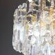 Superb brass and crystal glass light fixture Palazzo, Kalmar, Austria, 1970.