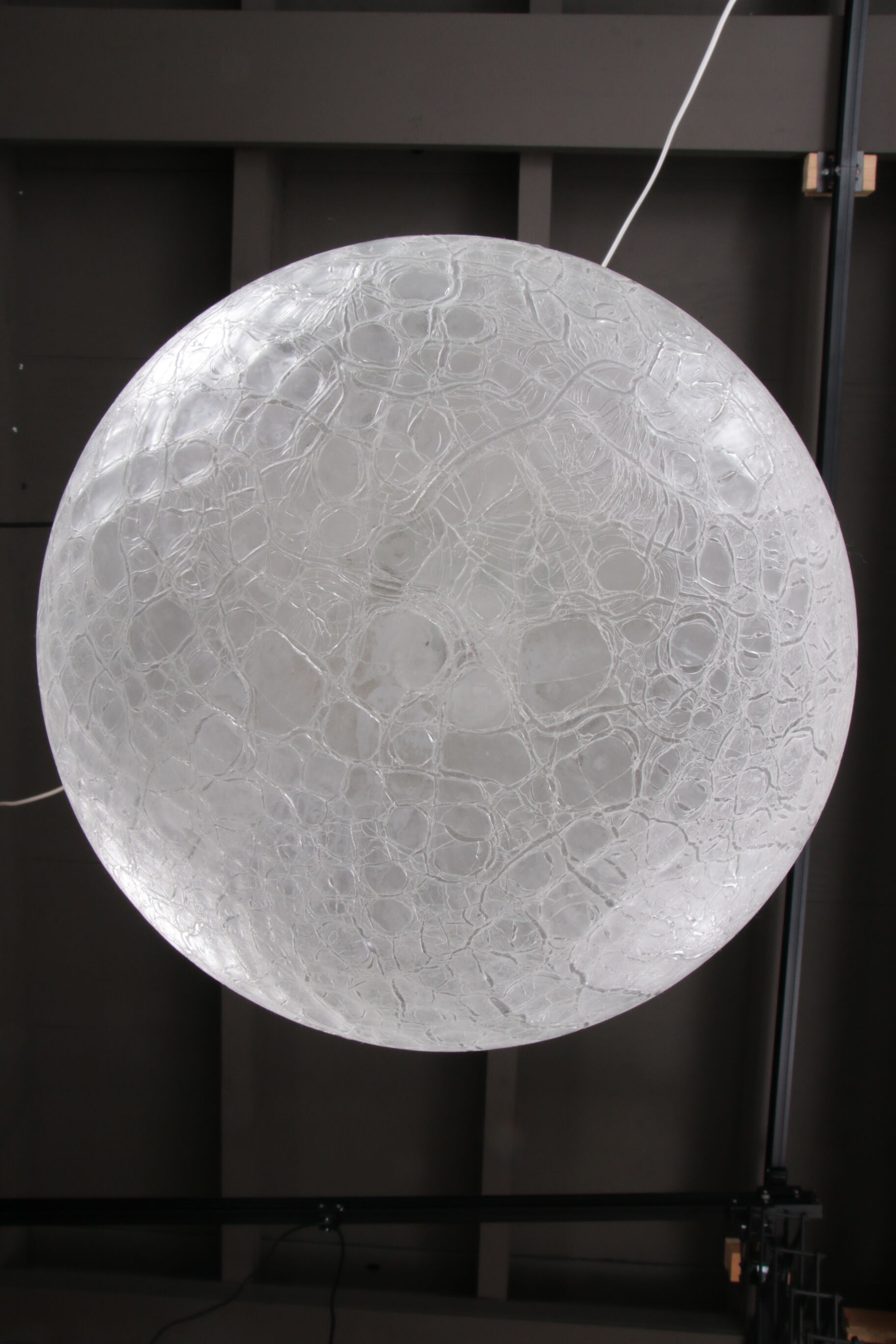 Very rare glass hanging lamp by doria leuchten, 1960, germany