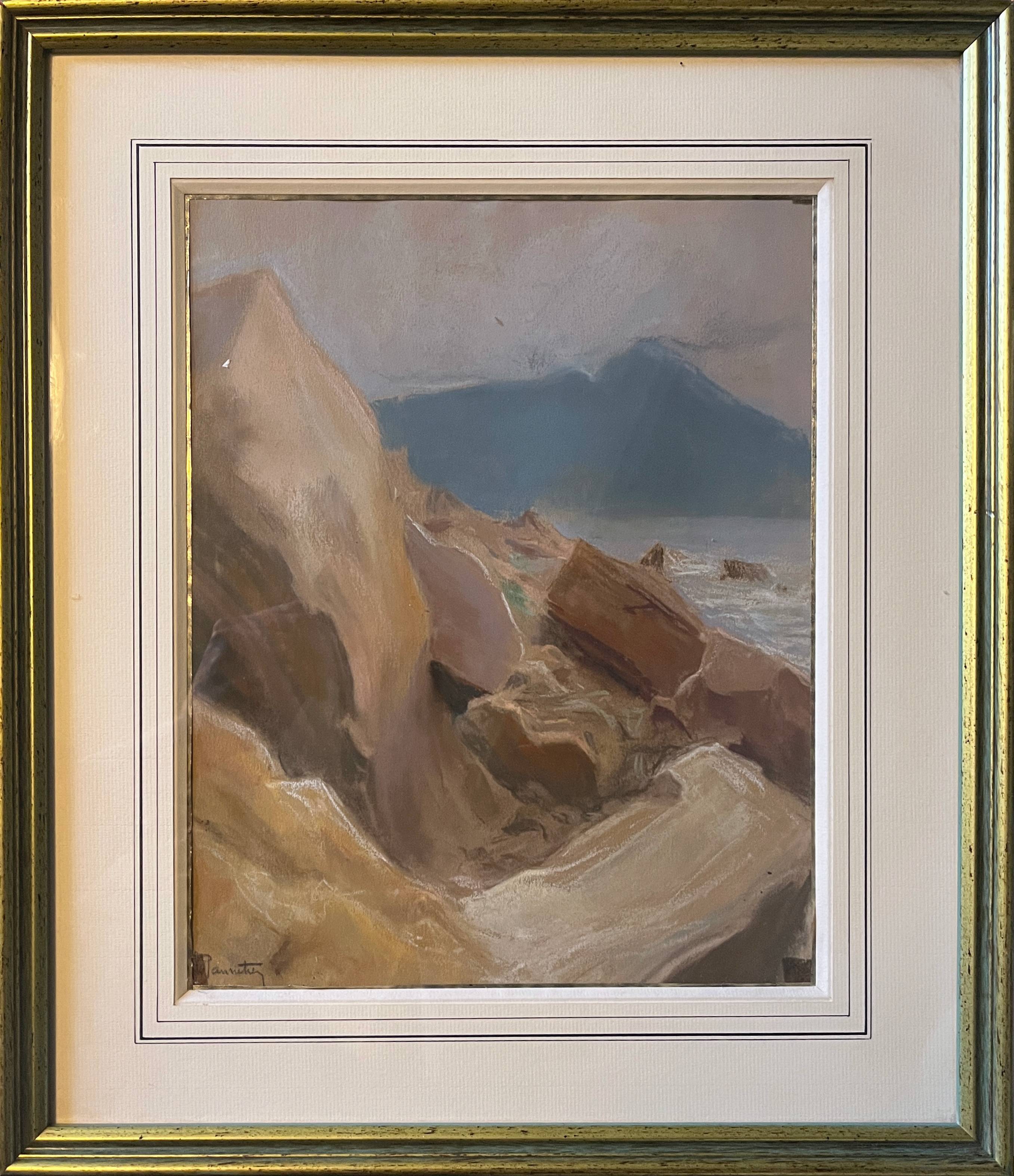 Tableau Pastel Ed. Pannetier (1884-1965) Marine