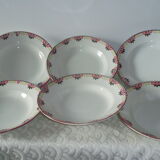 6 hollow plates Faience Orchie Moulin des loups