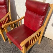 Pair of Baumann leather armchairs