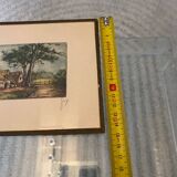 Colored etching in original Maison Bretonne frame