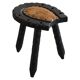 Swedish tripod stool in pine and cowhide, Wabi Sabi, 1950s
