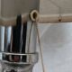 Vintage 1970 metal and ceramic lamp