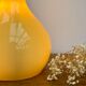 Vintage blind hanging lamp in ochre opaline