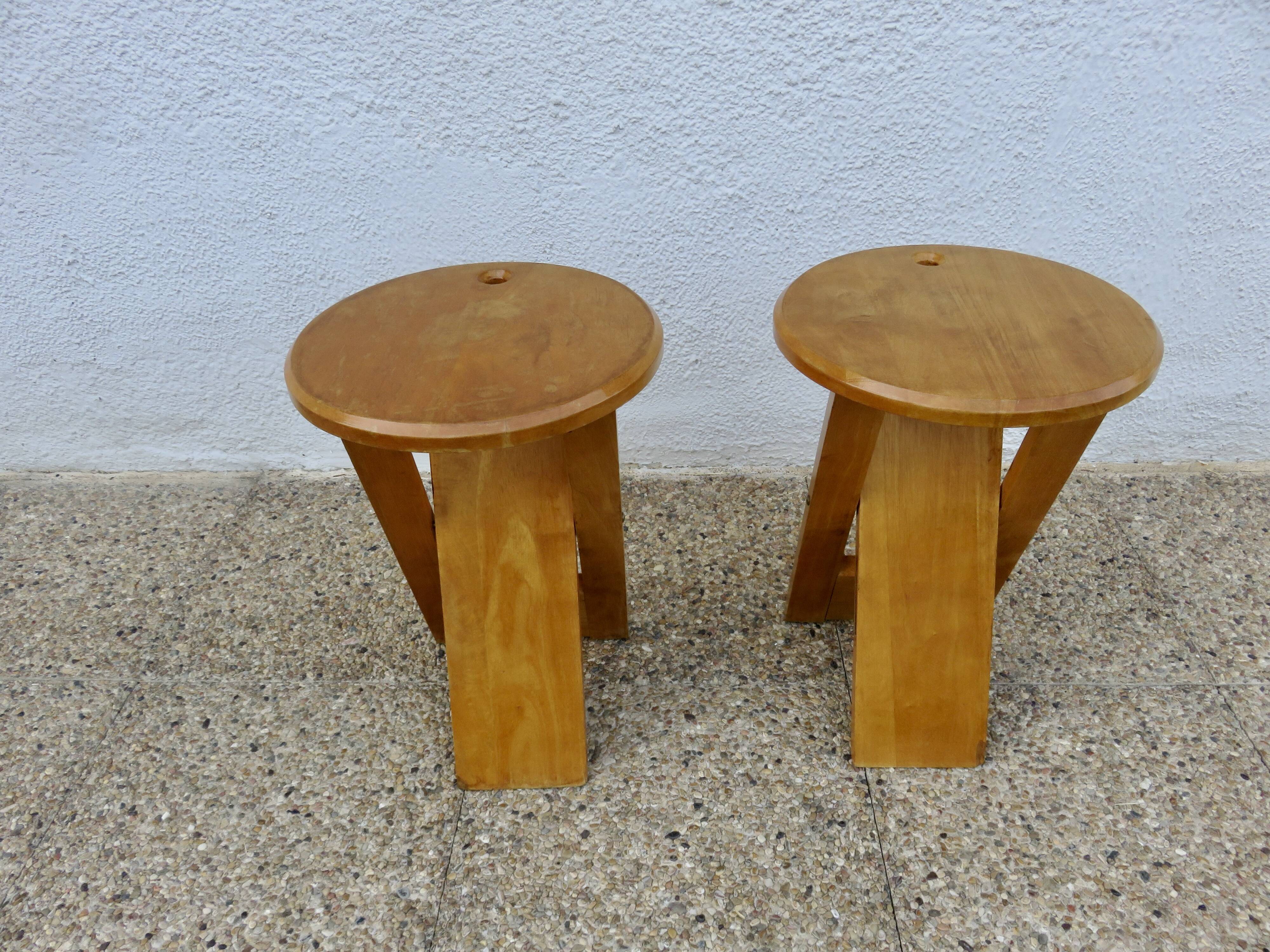 Paire de tabourets pliants attribué à Roger Tallon, 1980