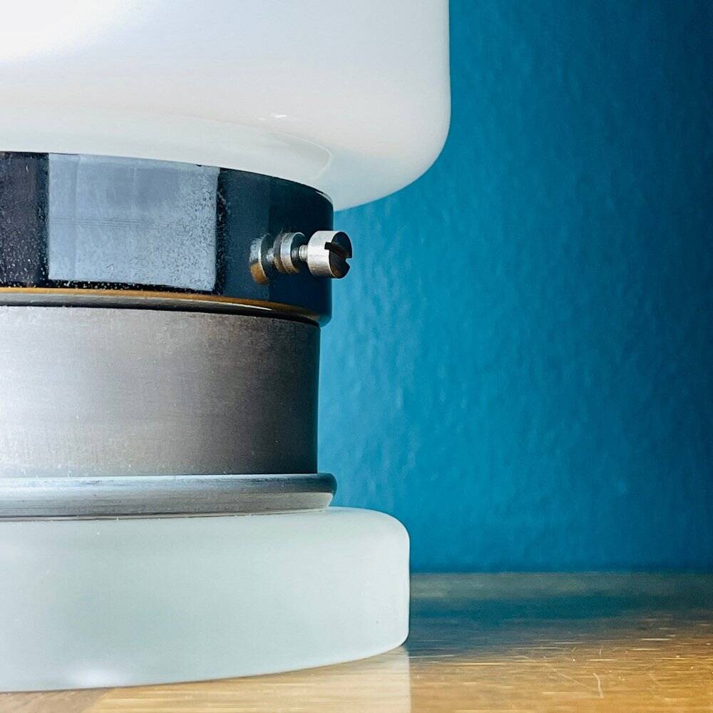 White opaline glass table lamp, Italy, 1970s