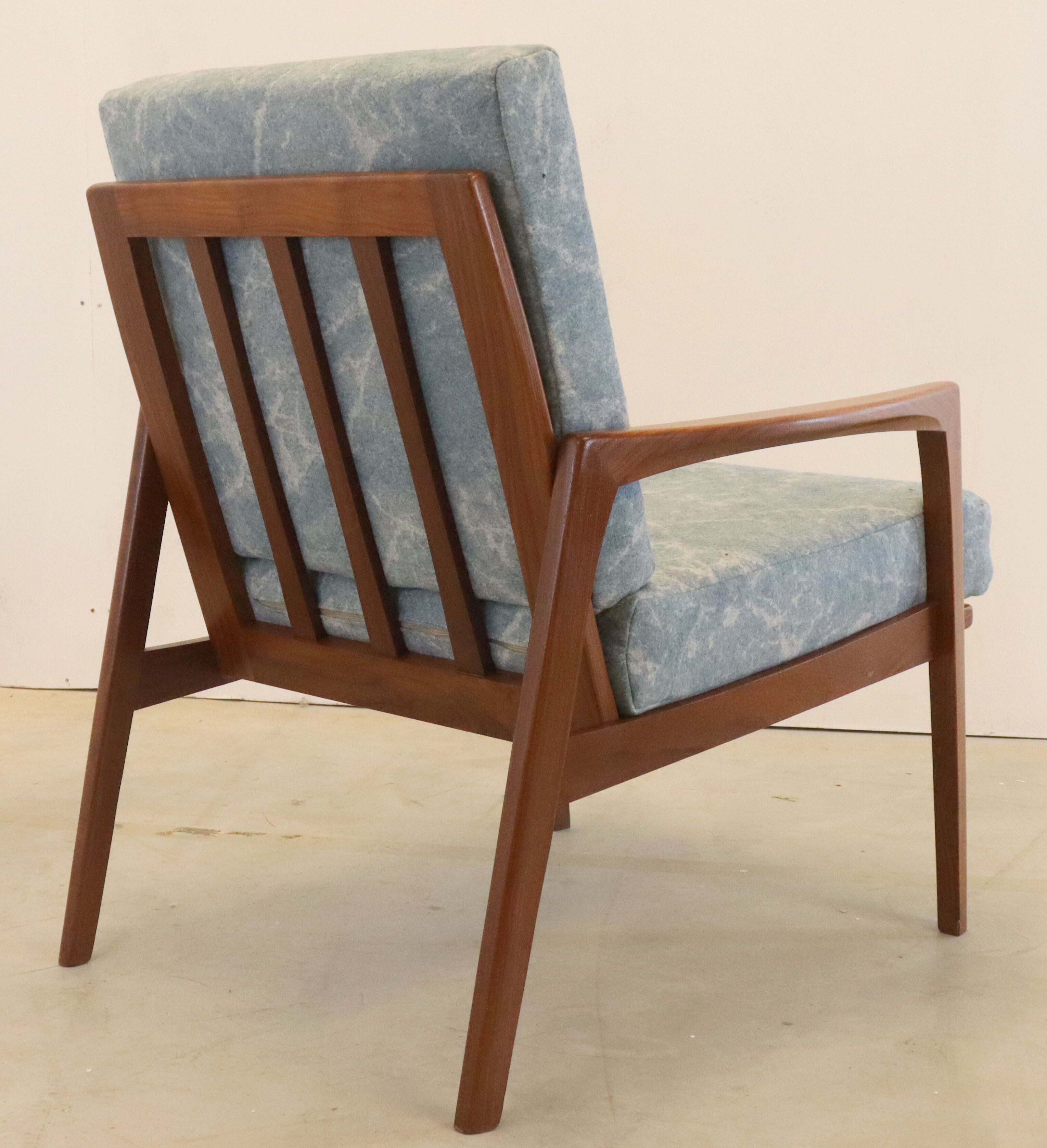 Mid century teak Armchair 'Mettmann' - reupholstered
