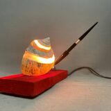 Desk pen set with sea shell lamp