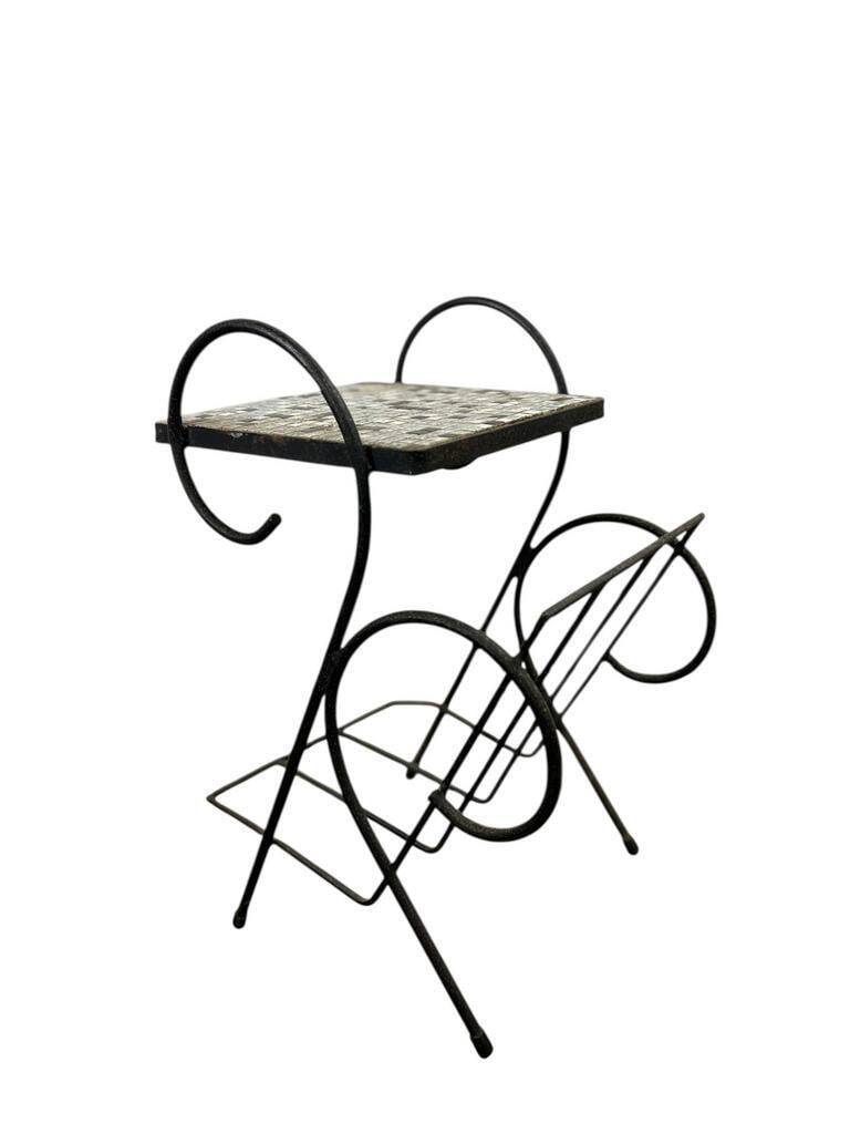 Vintage side table with tiles / plant table / bedside table