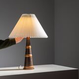 Scandinavian tapered copper and brass table lamp