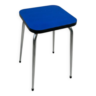 Vintage chrome and Klein blue Formica stool – restored