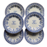 Gien - sublime set of old plates monogram C