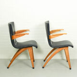 Ensemble de 6 chaises de salle à manger en similicuir Cor van Os modèle Swing, années 1960