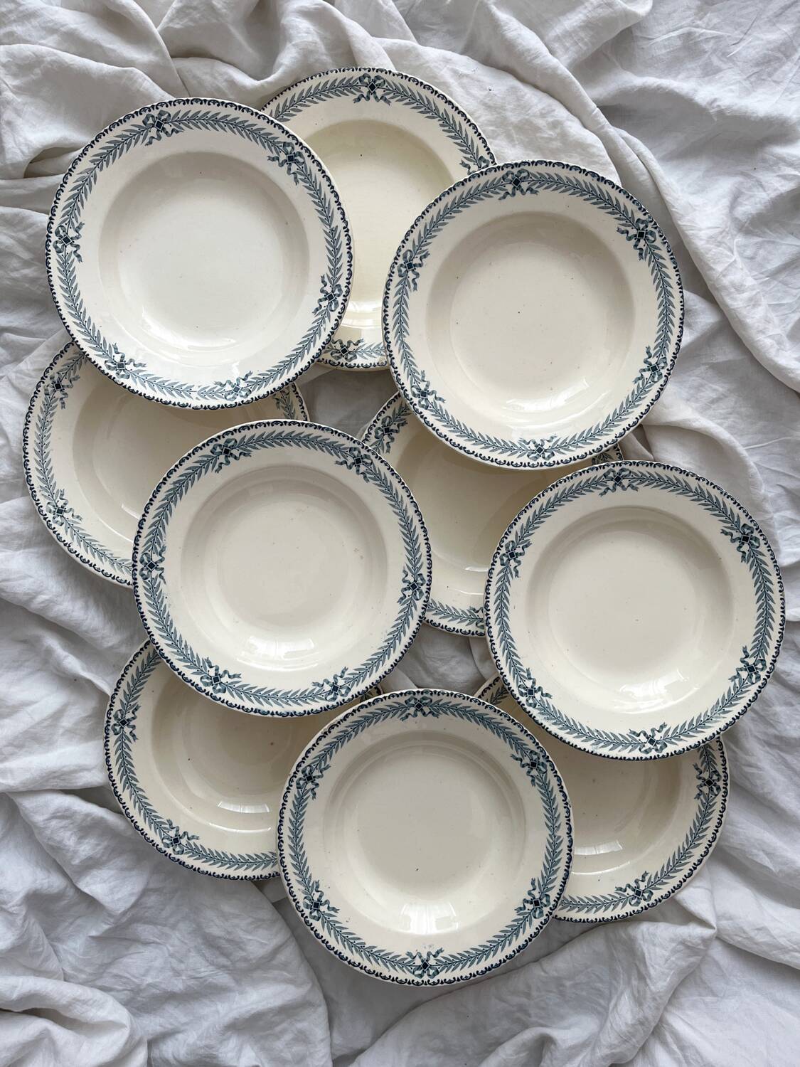 10 deep iron earthenware plates “Chinon” Choisy le Roi
