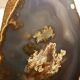 Gilded brass and agate desk lamp by Willy Daro 1980s