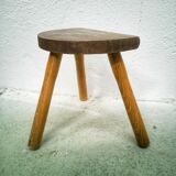 Tripod cowhide tabouret