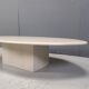 Vintage oval travertine coffee table, 1970s