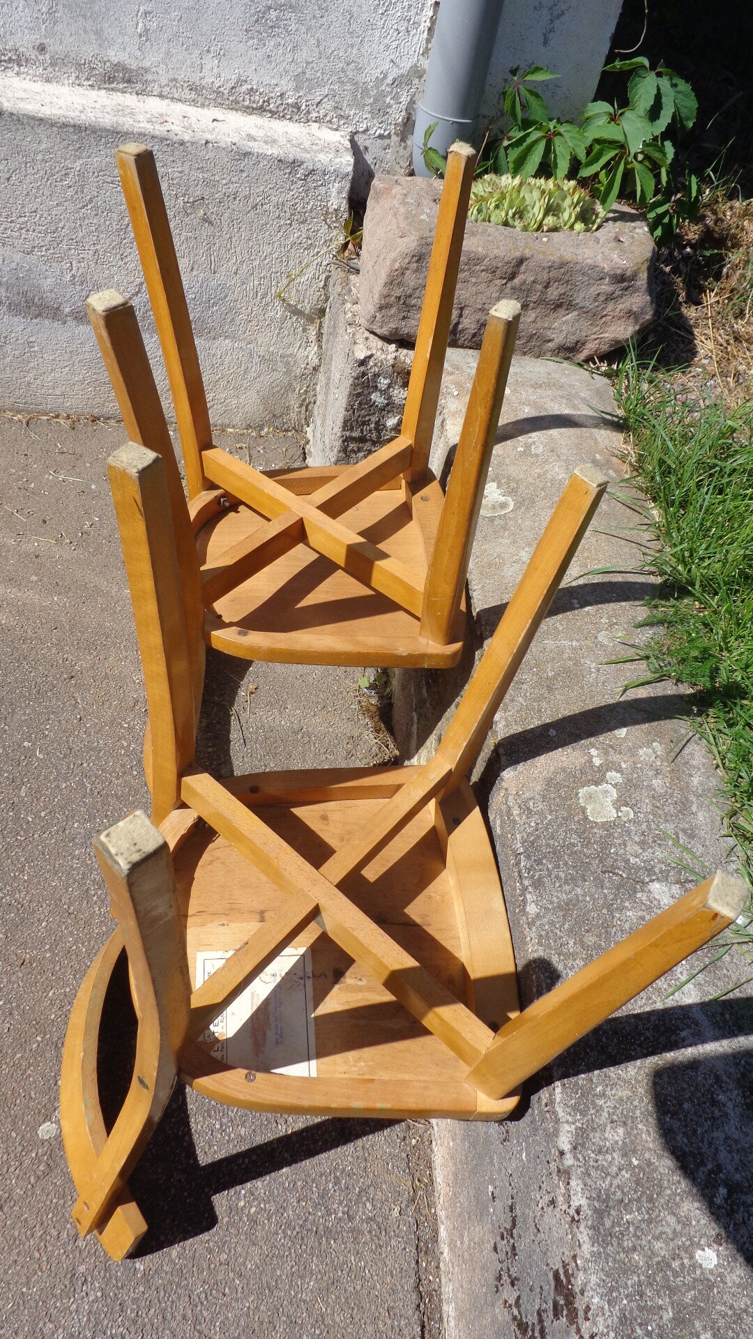 Duo of bistro chairs Luterma red/green
