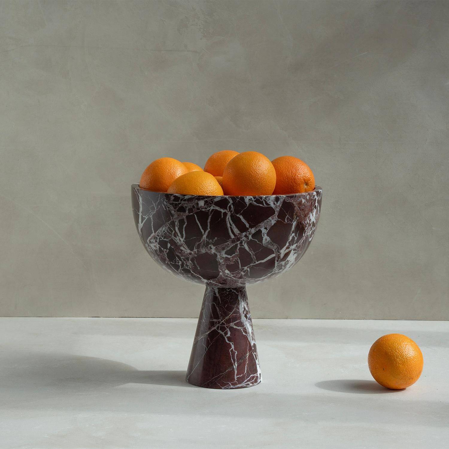 XL Rosso Levanto marble pedestal bowl