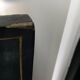 Chinese screen in black lacquer and marble stone
