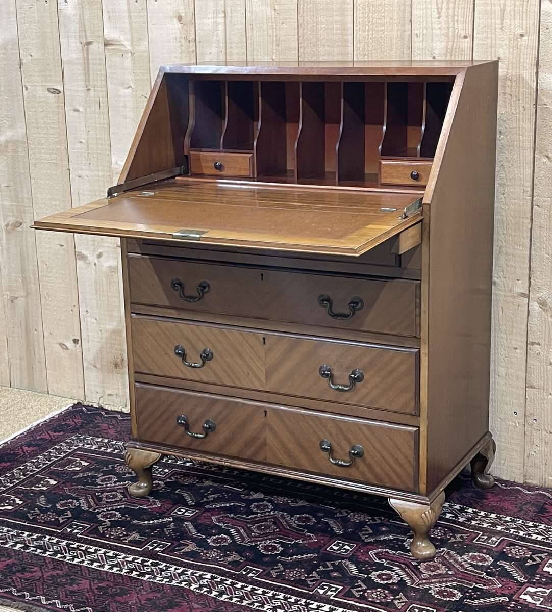 1950s English mahogany secretary.