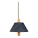 Temde Mid-Century Ceiling Light with dark charcoal silk shade and wooden center column
