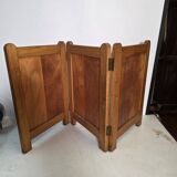 Old oak three-panel fire screen