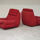 Paire de fauteuils rouge Atlantis Space Age République Tchèque 1970