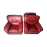 Red leather center armchair